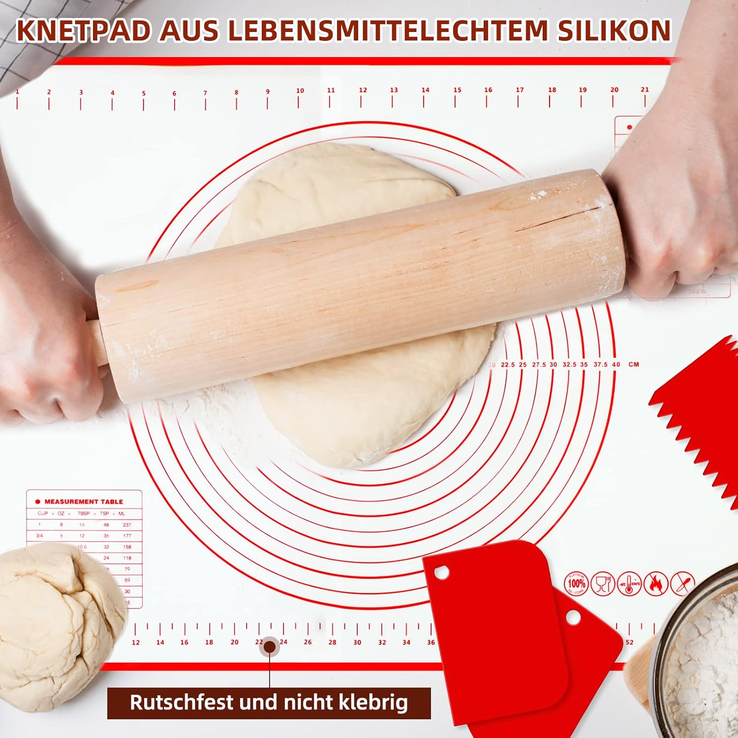 XXL Silikon-Backmatte: Dein Spielfeld für die perfekte Pizza (Ohne Mehl-Chaos!)